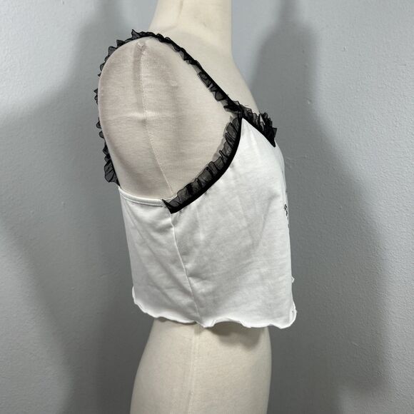Romwe‎ Crop Tank Top Womens M The Corpse Bride Feminine Fairycore Y2K - Picture 4 of 7